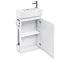 Aqua Cabinets - W505 x D252mm ALLinONE Unit w/ Basin, Brass WC Brush & Toilet Paper Holder - White P