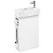 Aqua Cabinets - W505 x D252mm ALLinONE Unit w/ Basin, Brass WC Brush & Toilet Paper Holder - White L