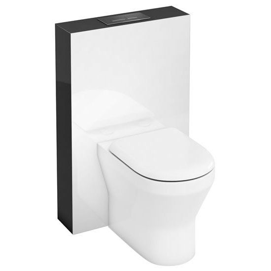 Aqua Cabinets - W550 x D150mm Tablet BTW WC unit with pan, cistern & flush plate - Anthracite Grey L