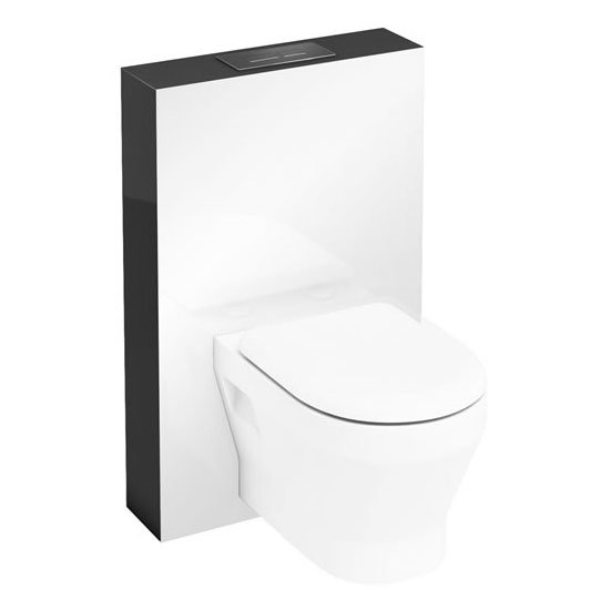 Aqua Cabinets - W550 x D150mm Tablet Wall Hung WC unit with pan, cistern & flush plate - Anthracite 