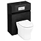 Aqua Cabinets - W600 x D300mm BTW Unit with pan, cistern & flush plate - Black Large Image