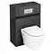 Aqua Cabinets W600 x D300mm Wall Hung WC Unit with Cistern & Flush Plate - Black - W34B Large Image