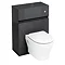 Aqua Cabinets - W600 x D300mm Wall Hung WC Unit with pan, cistern & flush button - Black Large Image