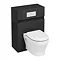 Aqua Cabinets - W600 x D300mm Wall Hung WC Unit with pan, cistern & flush plate - Anthracite Grey La