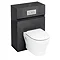 Aqua Cabinets - W600 x D300mm Wall Hung WC Unit with pan, cistern & flush plate - Black Large Image