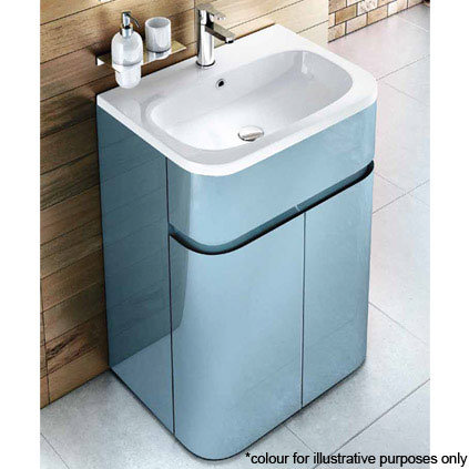 Aqua Cabinets - W600 x D450mm Gullwing Cabinet with Quattrocast Basin - Anthracite Grey Standard Lar