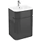 Aqua Cabinets - W600 x D450mm Gullwing Cabinet with Quattrocast Basin - Anthracite Grey Large Image