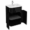 Aqua Cabinets - W600 x D450mm Gullwing Cabinet with Quattrocast Basin - Black Profile Large Image