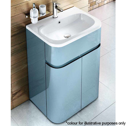 Aqua Cabinets - W600 x D450mm Gullwing Cabinet with Quattrocast Basin - Black Standard Large Image