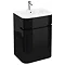 Aqua Cabinets - W600 x D450mm Gullwing Cabinet with Quattrocast Basin - Black Large Image