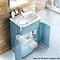 Aqua Cabinets - W600 x D450mm Gullwing Cabinet with Quattrocast Basin - White In Bathroom Large Imag