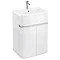 Aqua Cabinets - W600 x D450mm Gullwing Cabinet with Quattrocast Basin - White Large Image