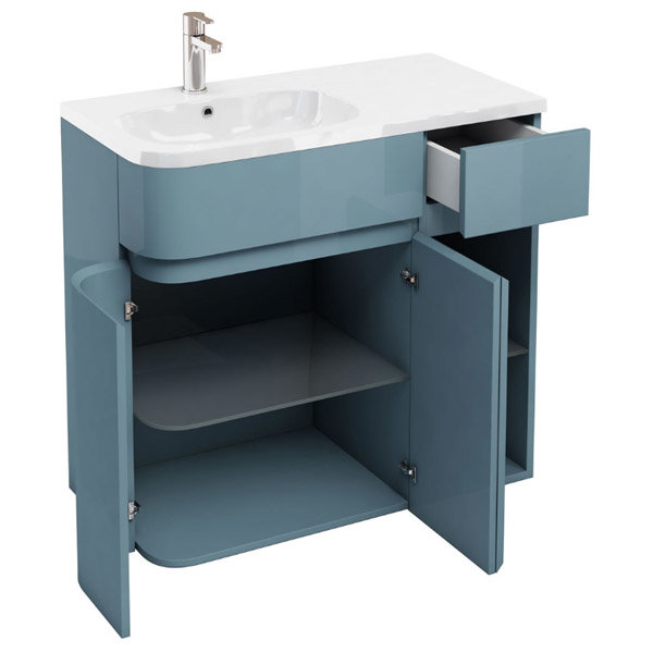 Aqua Cabinets - W900 x D450 Arc Cabinet Unit with Quattrocast Basin - Ocean Profile Large Image
