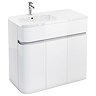 Aqua Cabinets - W900 x D450 Arc Cabinet Unit with Quattrocast Basin - White Large Image