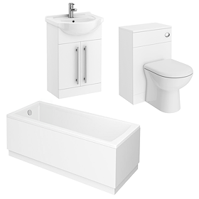 AquaSure Cove 100% Waterproof Bathroom Suite with Single Ended Bath