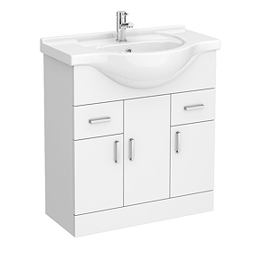 AquaSure Cove White PVC 750mm Vanity Unit - 100% Waterproof