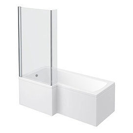AquaSure Shower Bath - 1700mm L Shaped with Screen + Waterproof Panel