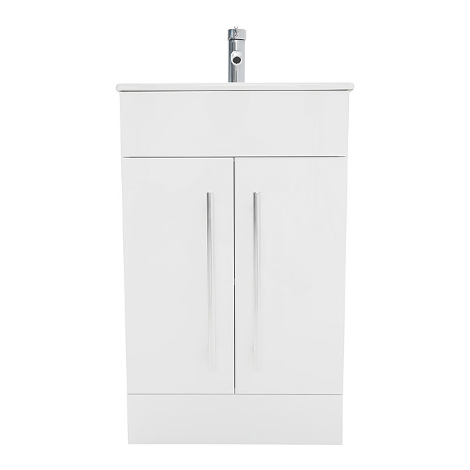 AquaSure Toreno PVC Vanity Unit - 500mm Modern Gloss White - 100% Waterproof
