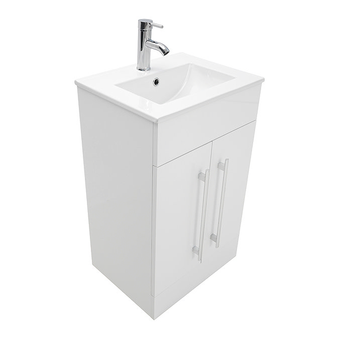 AquaSure Toreno PVC Vanity Unit - 500mm Modern Gloss White - 100% Waterproof