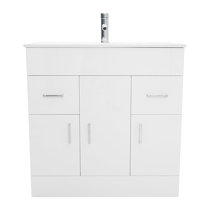 AquaSure Toreno PVC Vanity Unit - 800mm Modern Gloss White - 100% Waterproof