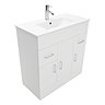 AquaSure Toreno PVC Vanity Unit - 800mm Modern Gloss White - 100% Waterproof