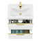 AquaSure Tribeca Waterproof PVC Vanity Unit Gloss White - 600mm with Brushed Brass Handles