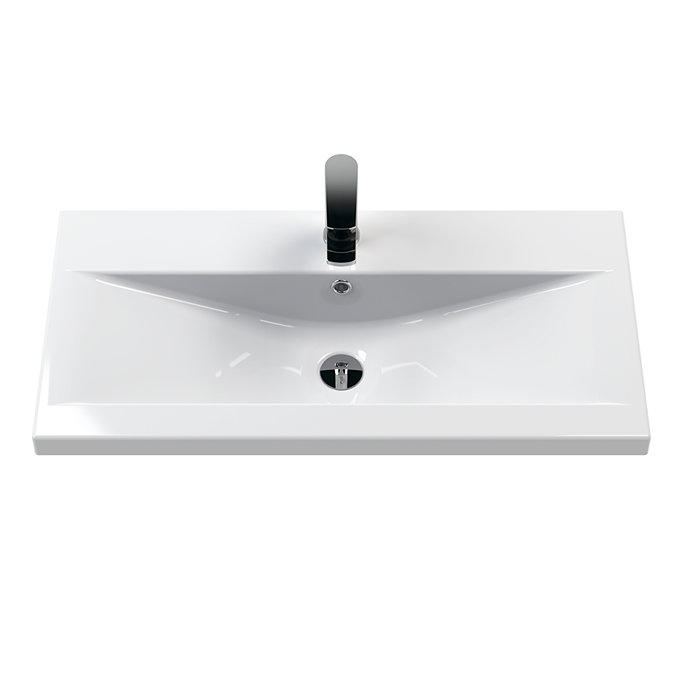 AquaSure Tribeca Waterproof PVC Vanity Unit Gloss White - 800mm with Chrome Handles