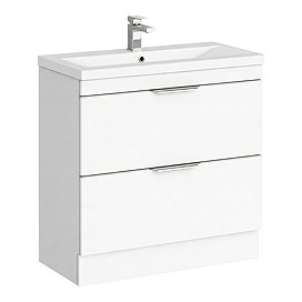 AquaSure Tribeca Waterproof PVC Vanity Unit Gloss White - 800mm with Chrome Handles