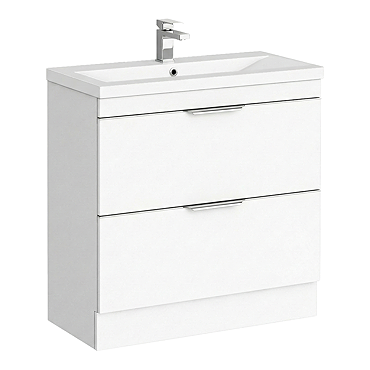 AquaSure Tribeca Waterproof PVC Vanity Unit Gloss White - 800mm with Chrome Handles