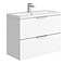 AquaSure Tribeca Waterproof PVC Wall Hung Vanity Unit Gloss White - 800mm with Chrome Handles