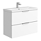 AquaSure Tribeca Waterproof PVC Wall Hung Vanity Unit Gloss White - 800mm with Chrome Handles