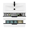 AquaSure Tribeca Waterproof PVC Wall Hung Vanity Unit Gloss White - 800mm with Matt Black Handles