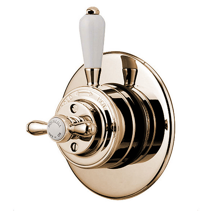 Aqualisa - Aquatique Thermo Concealed Thermostatic Valve with 5" Drencher Head & Arm - Gold - 500.00