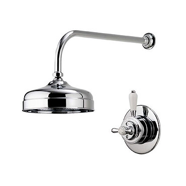 Aqualisa - Aquatique Thermo Concealed Thermostatic Valve with 8" Drencher Head & Arm - Chrome - 500.