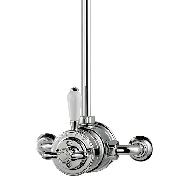 Aqualisa - Aquatique Thermo Exposed Thermostatic Valve with 5" Drencher Head & Riser Rail - Chrome -