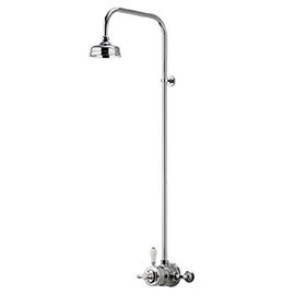 Aqualisa - Aquatique Thermo Exposed Thermostatic Valve with 5" Drencher Head & Riser Rail - Chrome -