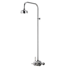 Aqualisa - Aquatique Thermo Exposed Thermostatic Valve with 5" Drencher Head & Riser Rail - Chrome -