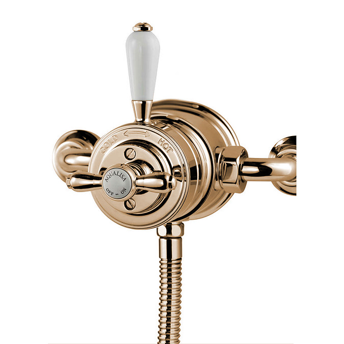 Aqualisa - Aquatique Thermo Exposed Thermostatic Valve with Slide Rail Kit - Gold - 500.10.04-561.04