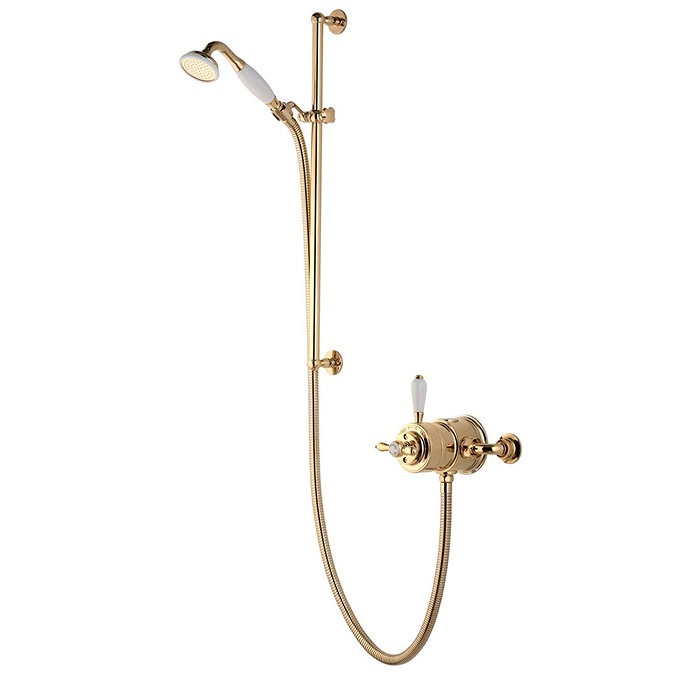 Aqualisa - Aquatique Thermo Exposed Thermostatic Valve with Slide Rail Kit - Gold - 500.10.04-561.04