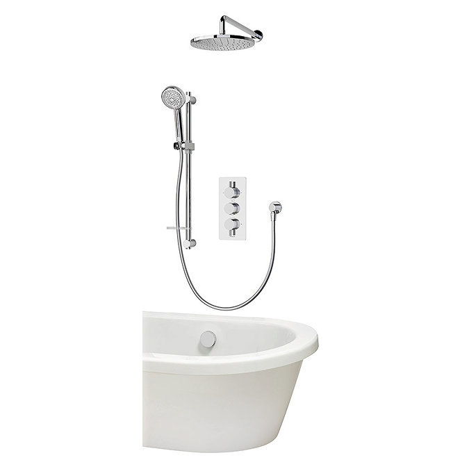 Aqualisa Dream Round Thermostatic Mixer Shower with Adjustable Head, Wall Fixed Head and Bath Fill -