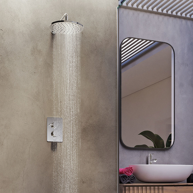 Aqualisa Dream Round Thermostatic Mixer Shower with Wall Fixed Head - DRMDCV1.FW.RND  In Bathroom La