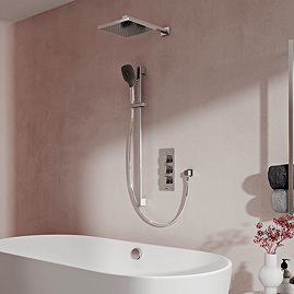 Aqualisa Dream Square Thermostatic Mixer Shower with Adjustable Head, Wall Fixed Head and Bath Fill