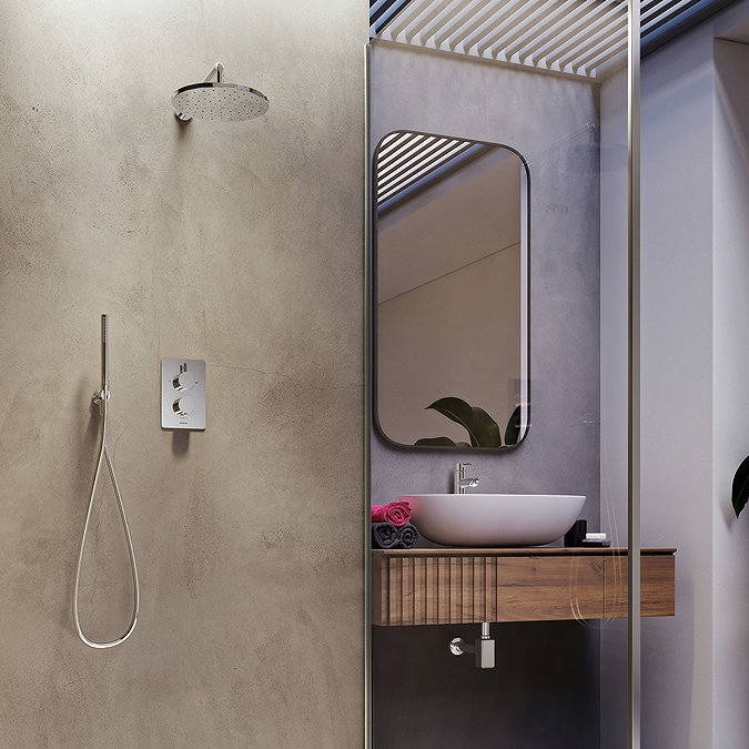 Aqualisa Dream Square Thermostatic Mixer Shower with Hand Shower and Wall Fixed Head - DRMDCV2.HSFW.