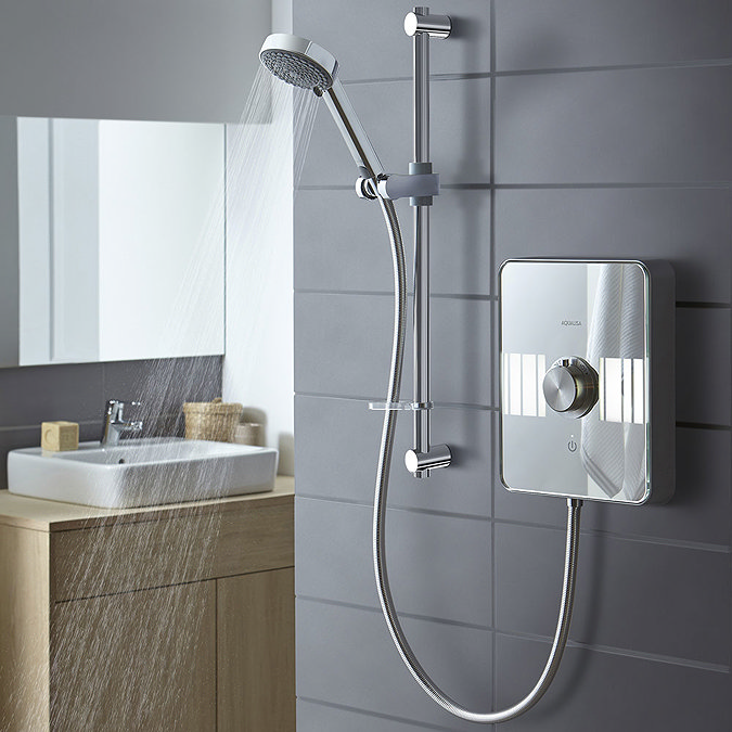 Aqualisa - Lumi Electric Shower with Adjustable Head - White/Chrome  Feature Large Image