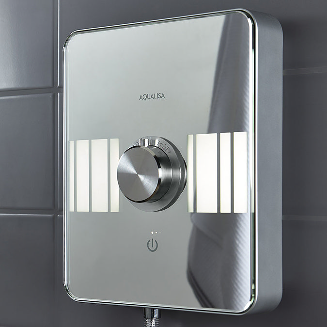 Aqualisa - Lumi Electric Shower with Adjustable Head - White/Chrome  In Bathroom Large Image