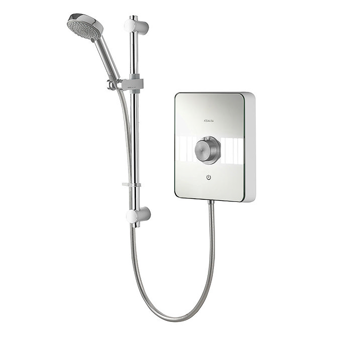 Aqualisa - Lumi Electric Shower with Adjustable Head - White/Chrome Large Image