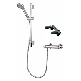 Aqualisa - Midas 100 Exposed Thermostatic Bar Valve with Slide Rail Kit & Easy Fit Bracket - MD100EB