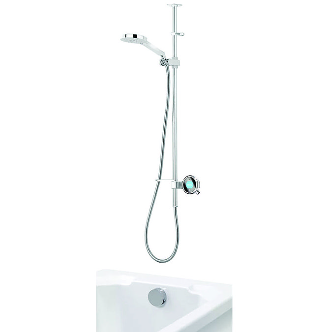 Aqualisa Q Smart Digital Shower Exposed with Adjustable Head and Bath Overflow Filler Large Image