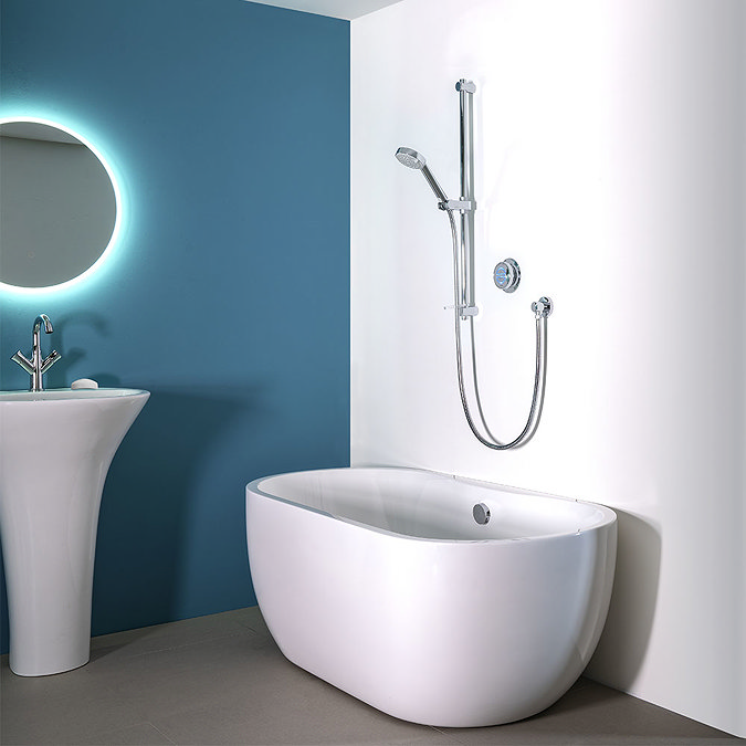 Aqualisa - Quartz Digital Divert Concealed Thermostatic Shower with Adjustable Head & Overflow Bath 