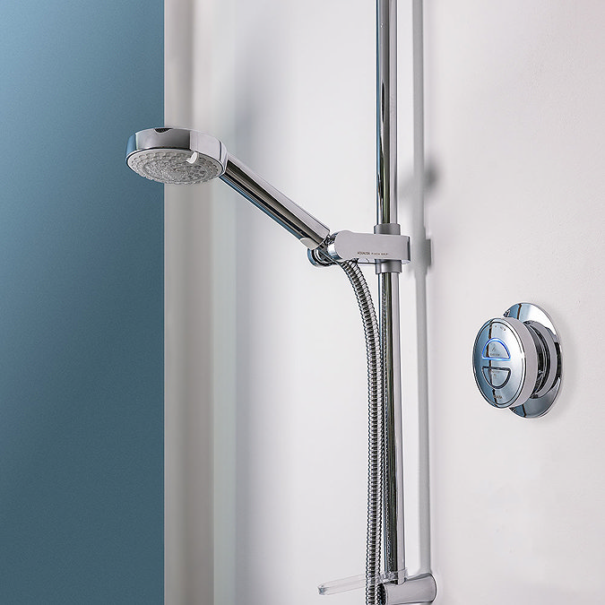 Aqualisa - Quartz Digital Divert Concealed Thermostatic Shower with Adjustable Head & Overflow Bath 